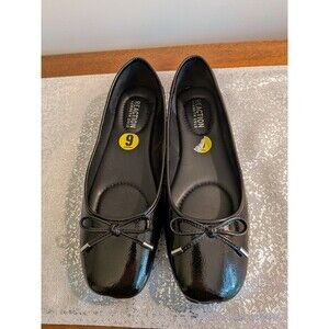 Kenneth Cole Reaction Elstree Ballet Flats Shoes Women’s 9 Black Patent Leather